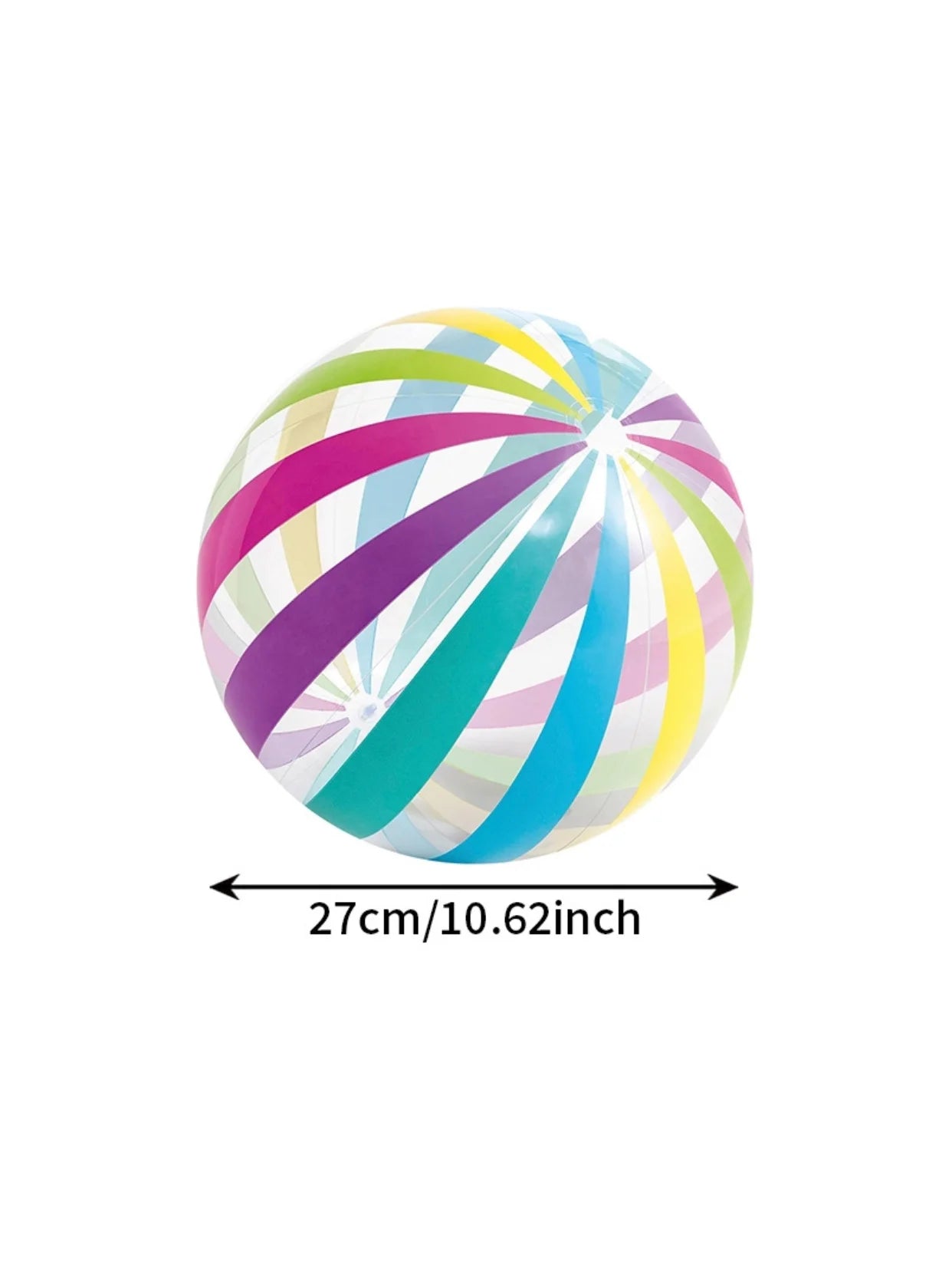Colorful Inflatable Beach Ball for Water Games - 15 Inch PVC Pool Toy