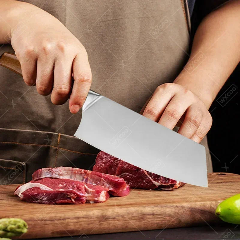 Japanese Santoku Kitchen Knife - Stainless Steel Chef & Fish Fillet Knife