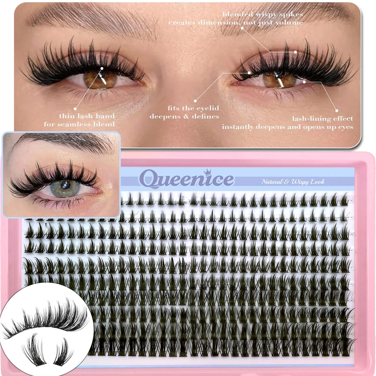 Anime Lash Extensions - Wispy 8-16Mm Cluster & Curly False Eyelashes