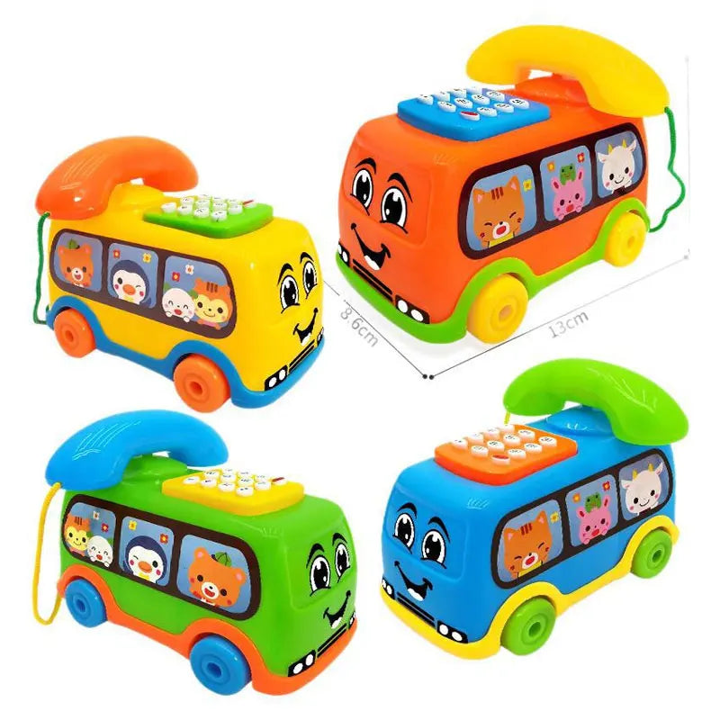 Kids' Educational Toy Phone Bus with Lights and Sound for Toddlers