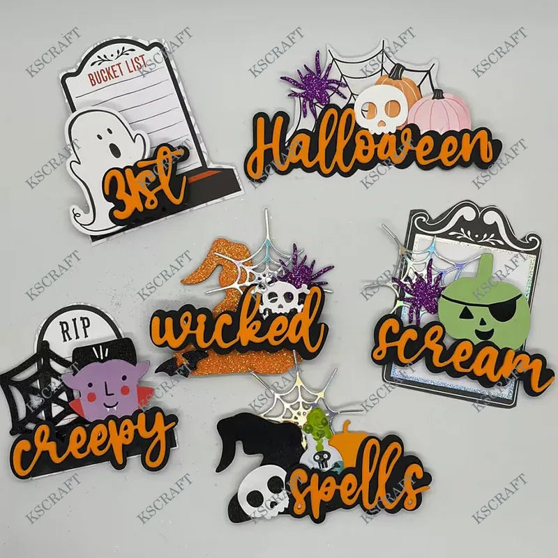 Halloween Shadow Words Cutting Dies & Stencils for Scrapbooking DIY Paper Cards