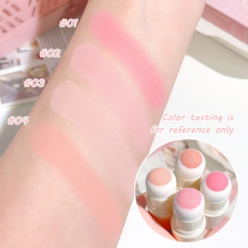 Korean Style Blush Stick - Brightening, Dual Lip & Cheek Makeup, Cloud Velvet Texture