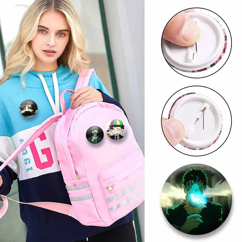 Anime Character Badge Pin Cartoon Role Playing Round Brooch for Bag Clothes Accessories