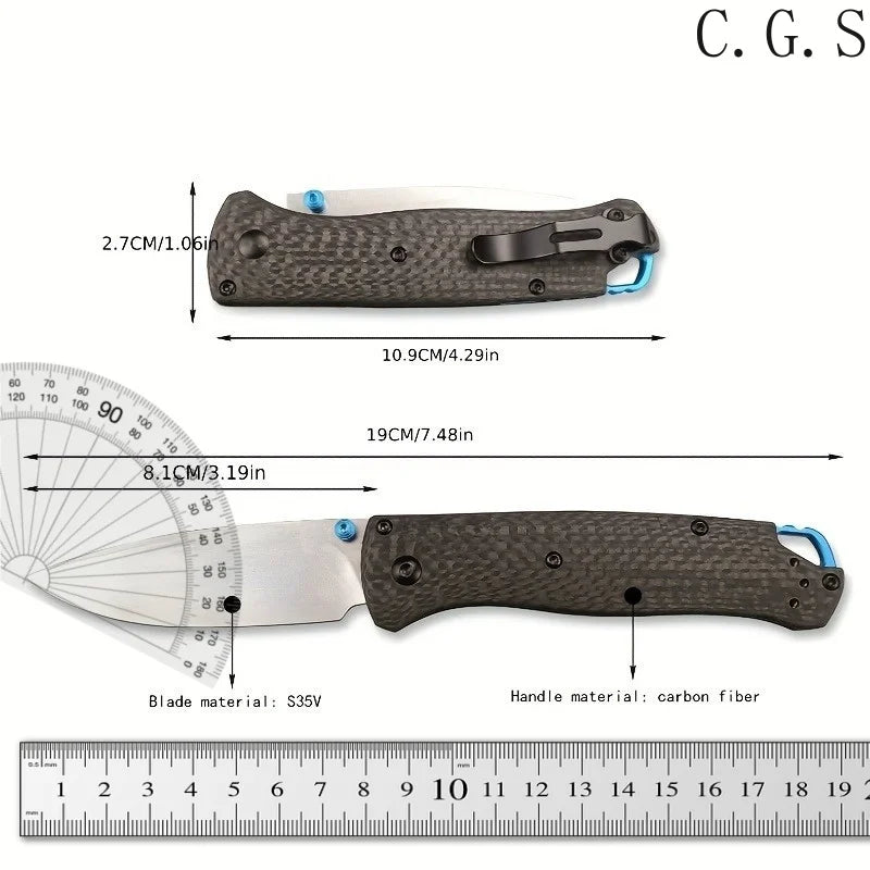 Multi-Function Outdoor Folding Pocket Knife with Carbon Fiber or Damascus Handle