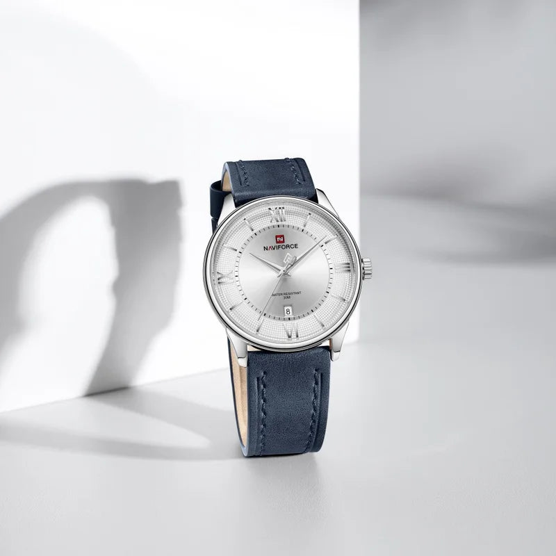 Men's Quartz Waterproof Leather Strap Watch - Business Casual Fashion NF9272L
