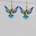 Colorful Acrylic Hummingbird Earrings for Women Retro Bird Drop Jewelry Gift
