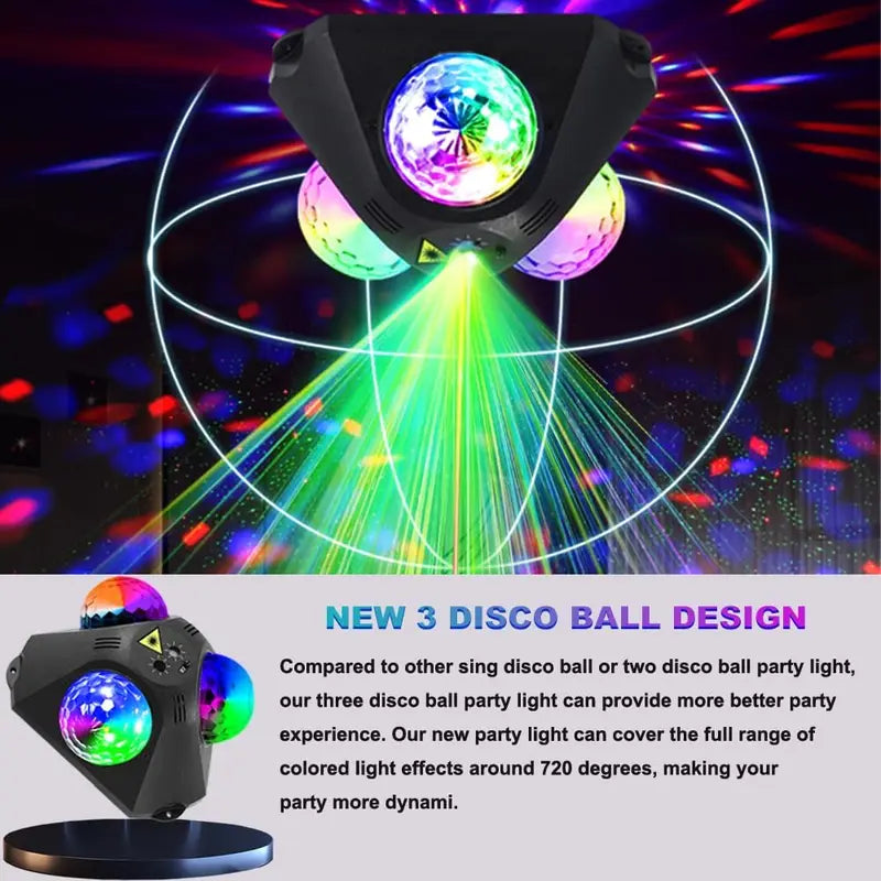 Disco Party Lights Strobe & DJ Stage Projector for Carnival Halloween Birthday