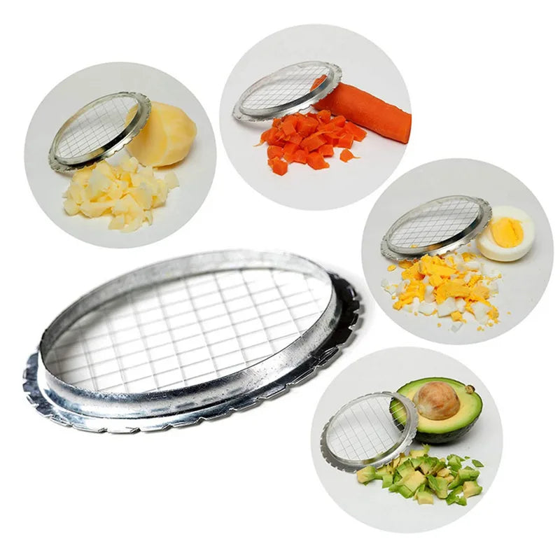 Kitchen Cube Slicer for Eggs, Mushrooms, Vegetables - Stainless Steel Grid Cutter