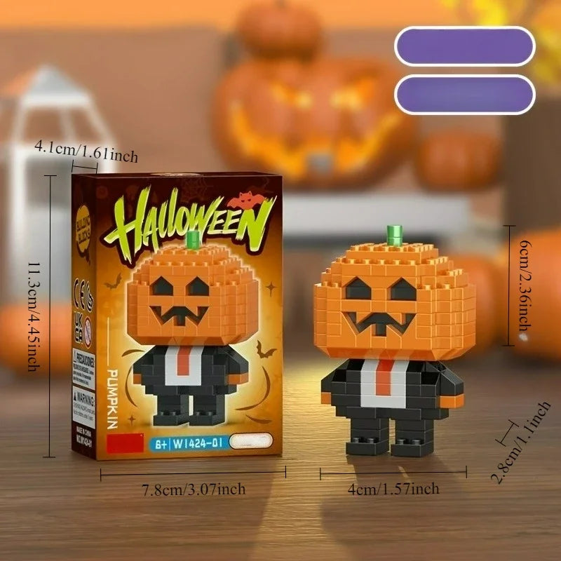 Halloween Pumpkin Mini Building Blocks Toy for Kids & Decoration