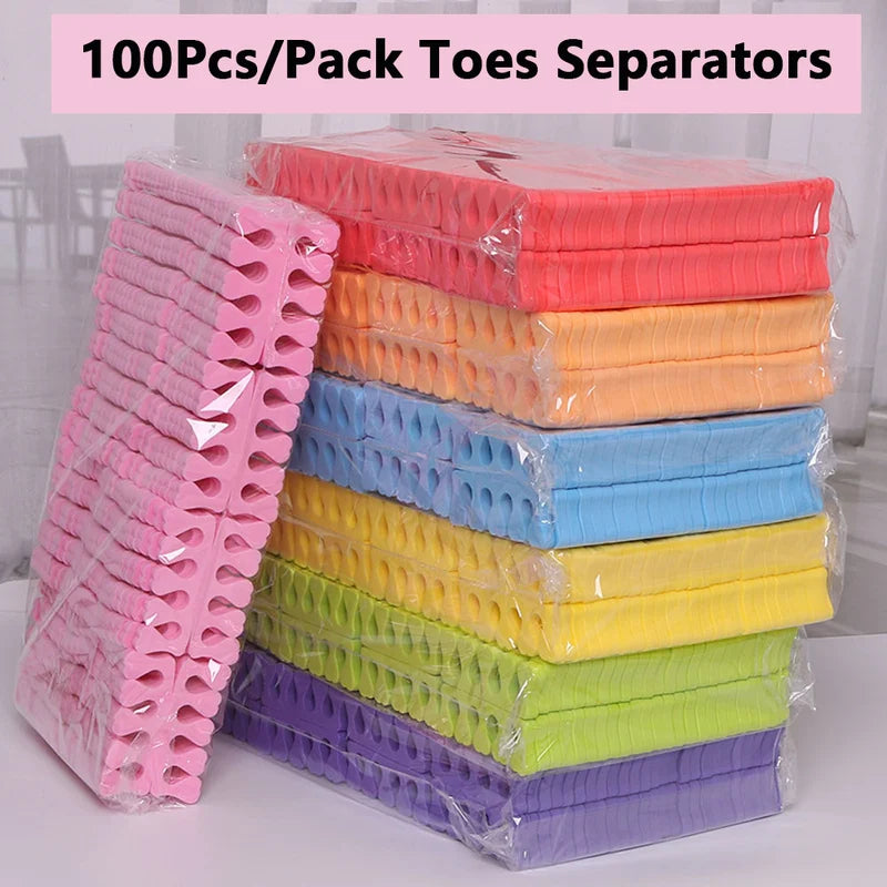 100Pcs Soft Heart-Shape Foot Toe Separators for Manicure Pedicure Care