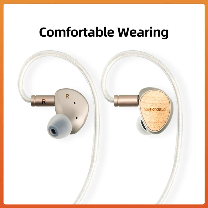 SIVGA Que 10mm Beryllium Diaphragm In-Ear Wired Earphones White Maple Wood