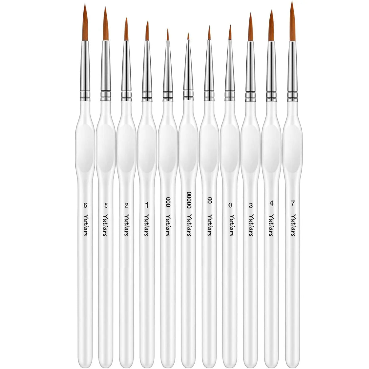 10-Piece Fine Detail Paint Brush Set for Miniatures, Nails, Face & Art