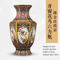 Ceramic Enamel Vase for Home Decor - Antique Chinese Living Room Ornaments