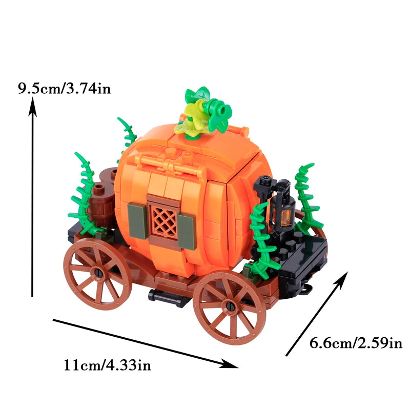 Halloween Cemetery Building Block Scene Kit - Spooky Tombstones, Snake, Pumpkin & More