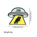 UFO Alien Enamel Pin for Backpack & Clothing Accessories - Black Cat Badge