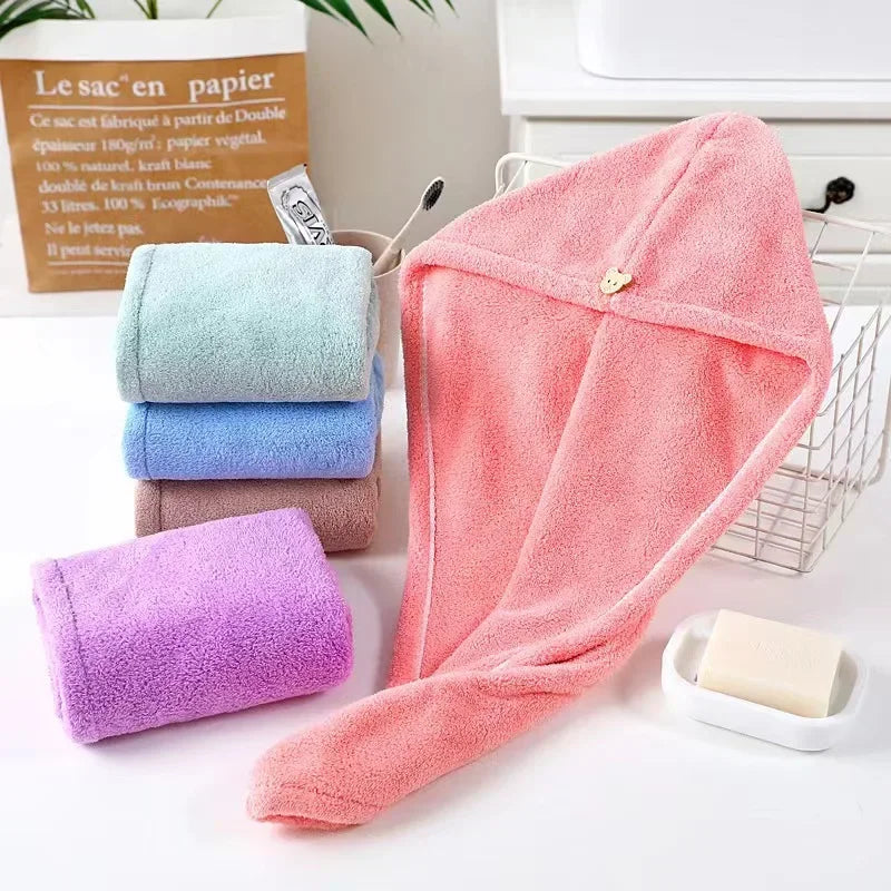 Microfiber Hair Towel Wrap - Fast Drying Water Absorption Head Towel for Women