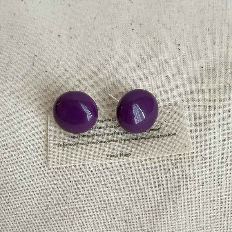Women's Colorful Acrylic Round Earrings - Fashion Jewelry Accessory