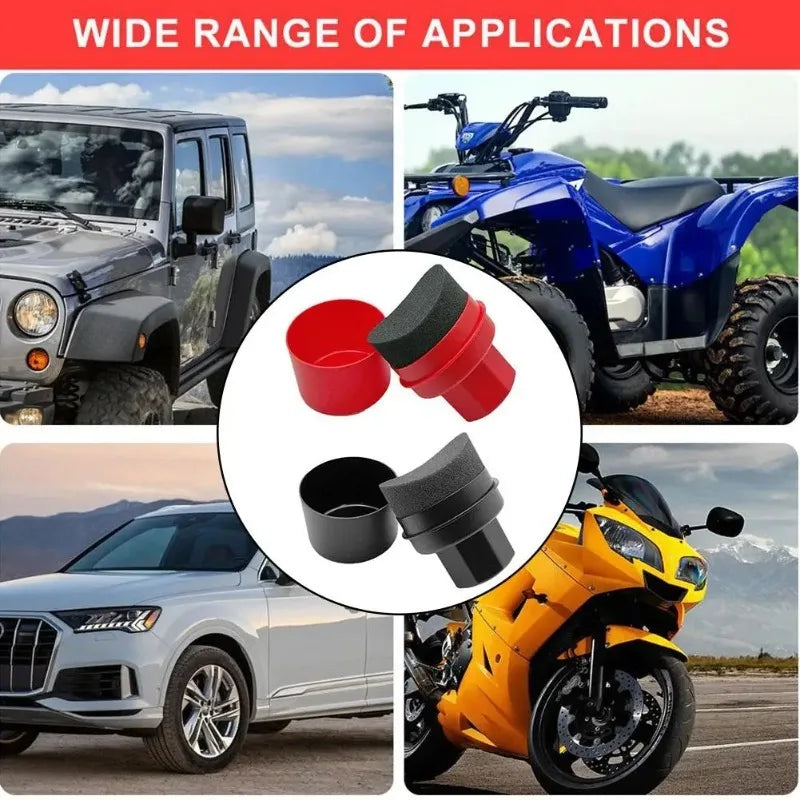 Reusable Car Tire Wax Applicator Sponge with Lid - Curved Detailing Tool