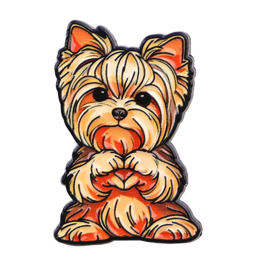 Cute Cartoon Dog Enamel Pins for Pet Lovers Backpack Accessories Funny Brooches