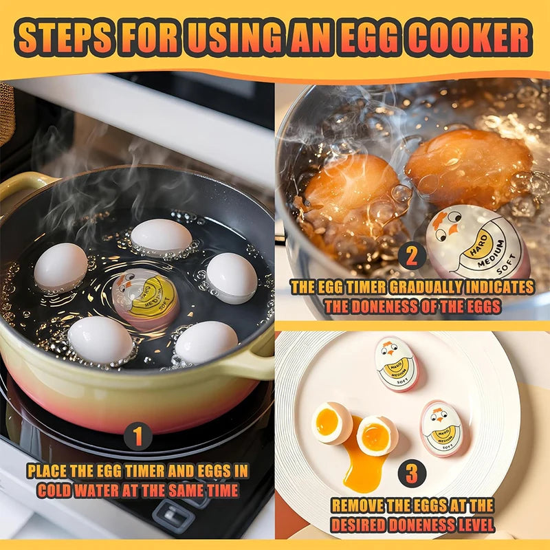 Color Changing Egg Timer - Soft, Medium & Hard Boiled Egg Indicator