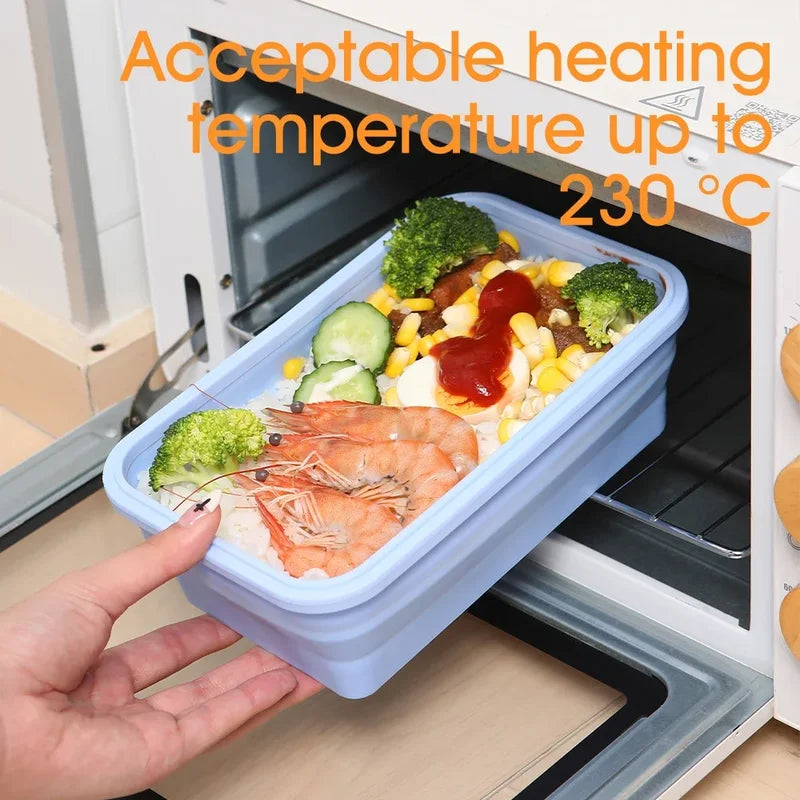 Collapsible Food Storage Containers Set with Lids & Vent - Silicone Meal Prep