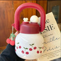 800ML Cute Cherry Water Bottle with Straw - Large Capacity Travel Mug