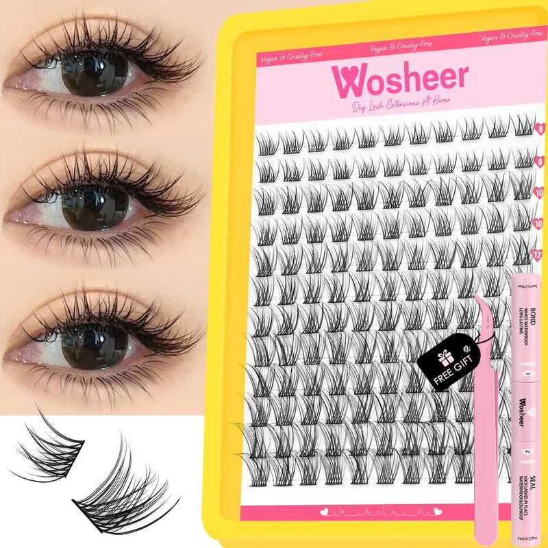 DIY Eyelash Cluster Kit with Bond & Seal - Natural Lash Extensions Set