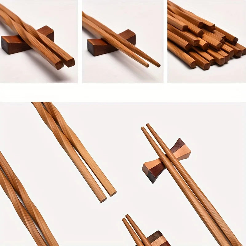 Natural Bamboo Chopsticks Set - Chinese Style Tableware for Kitchen & Home
