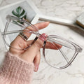 Anti-Blue Light Glasses for Women with Retro Flat Frame - Multiple Lens Colors
