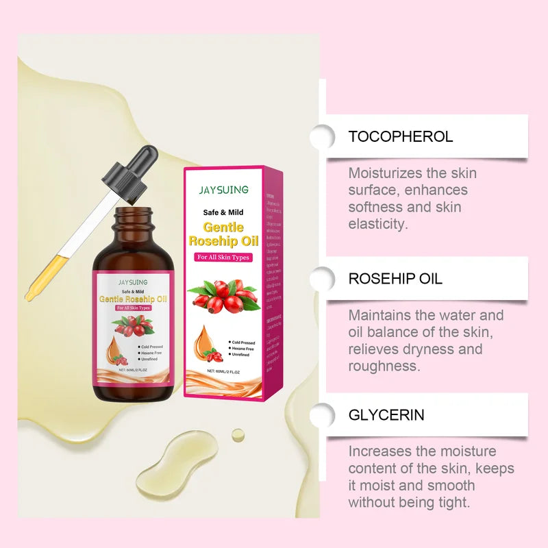 Rosehip Facial Oil - Moisturizing Anti-Aging Skin Care Serum for Hydration & Softness