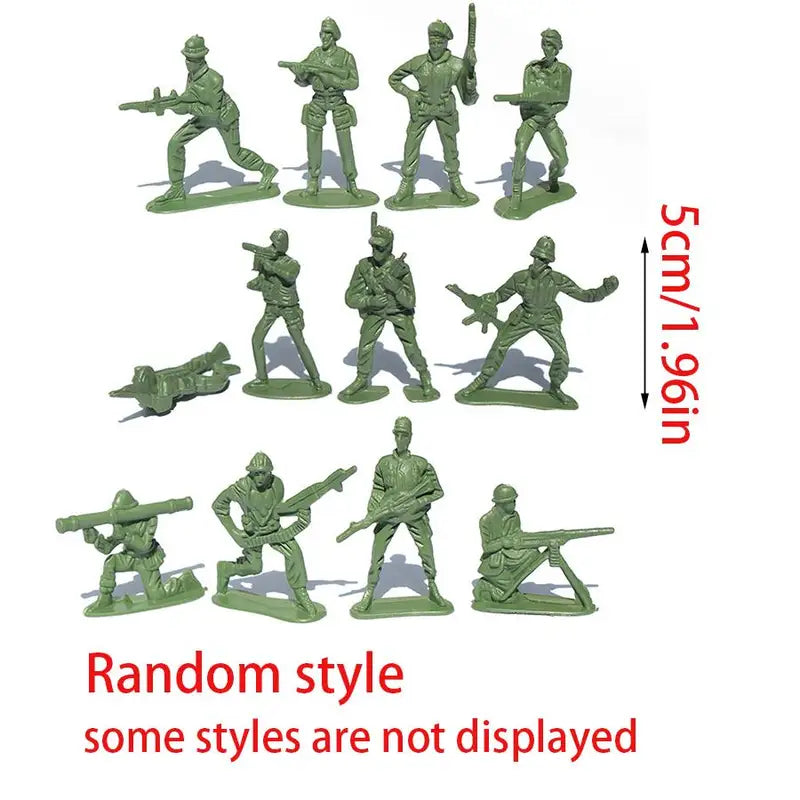 36/72pcs Green Plastic Soldier Mini Figures for Scene Building Creative Military Action Models