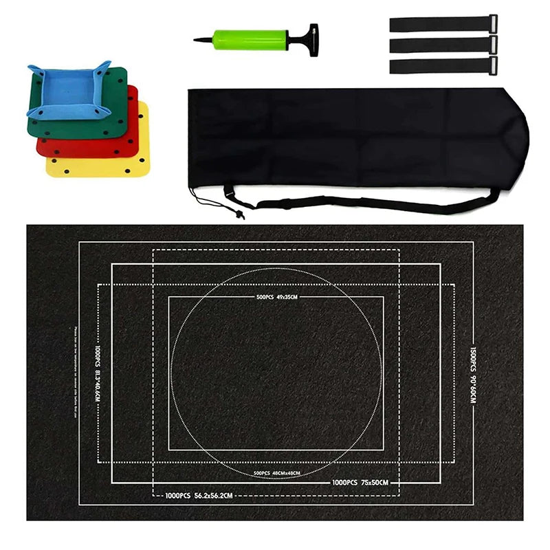Puzzle Storage Mat Roll Up Felt Bag for Puzzles - Portable Travel Organizer