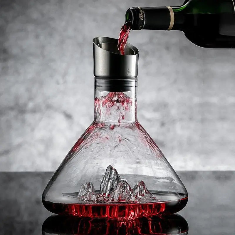 1500ML Crystal Wine Decanter with Pourer - Handmade Lead-Free Carafe for Wine & Whisky