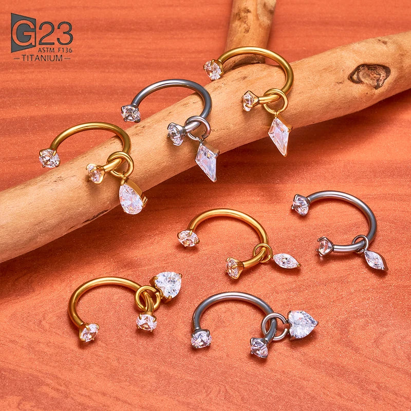 Titanium Septum Ring C Shape Body Piercing Jewelry Hypoallergenic Cartilage Nose Nose Ring