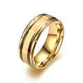 Matte Groove Men's Stainless Steel Wedding Ring - Unique Party Jewelry