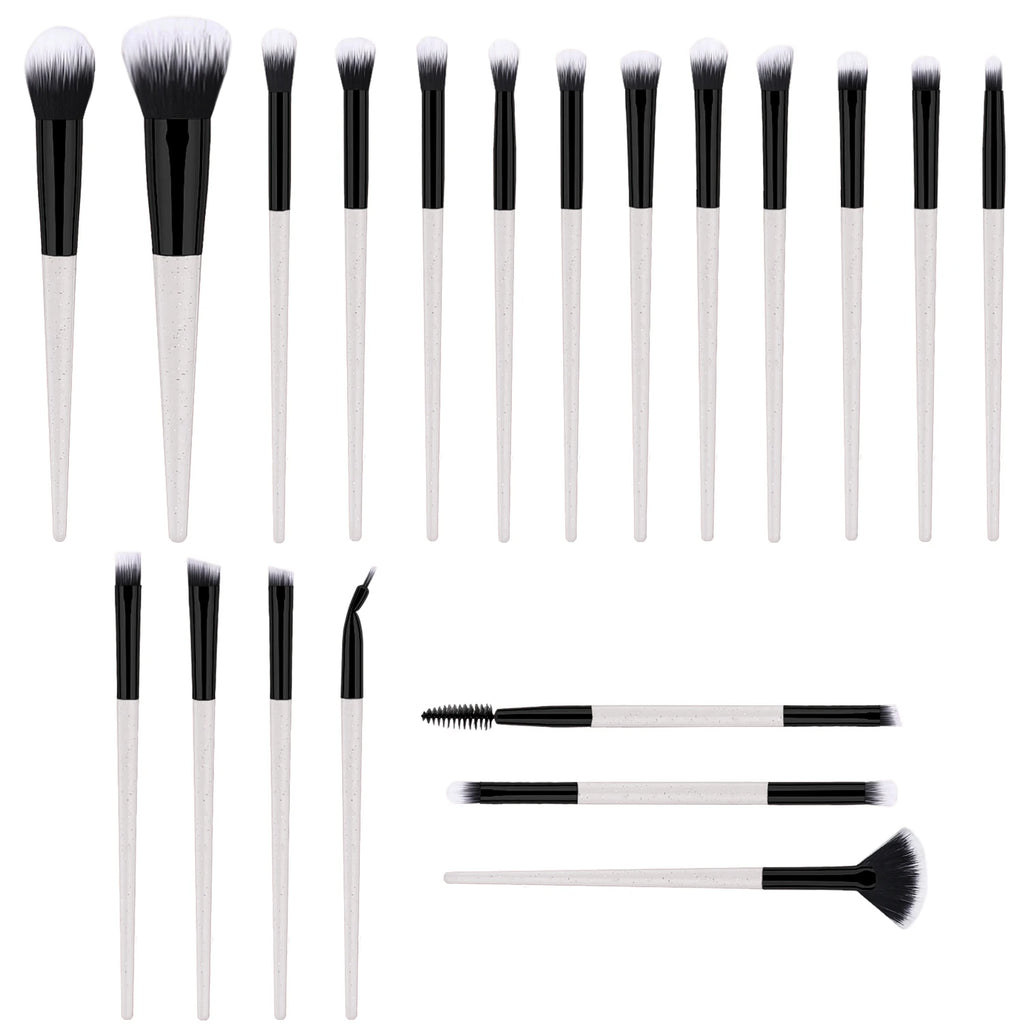 20Pcs Makeup Brush Set with Gradient Handles - Eyeshadow & Contour Tools