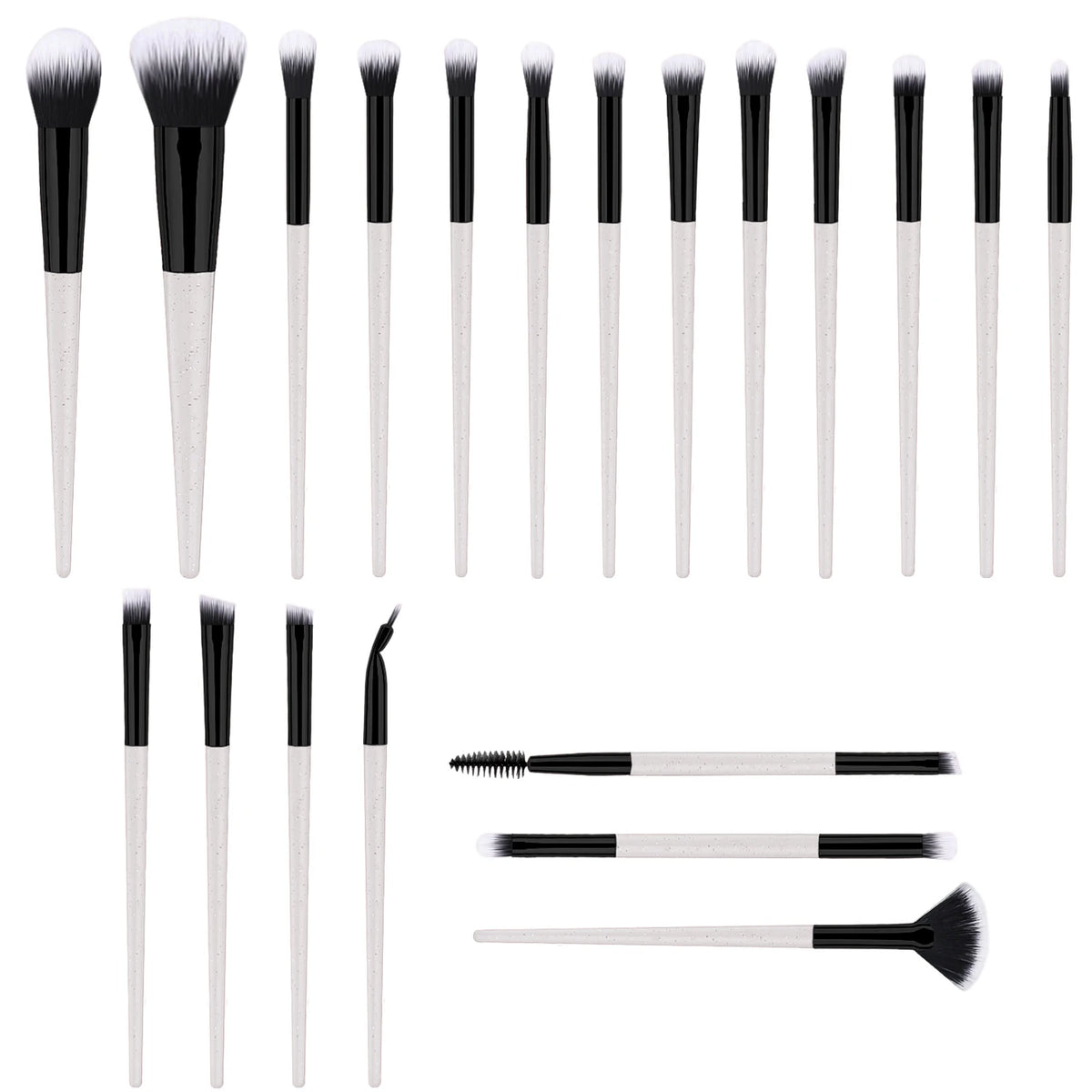 20Pcs Makeup Brush Set with Gradient Handles - Eyeshadow & Contour Tools
