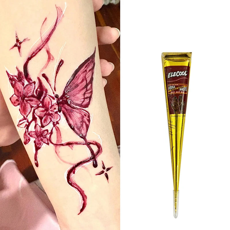 Temporary Body Tattoo Paste Black Henna for DIY Tattoo Stickers Waterproof & Sweatproof