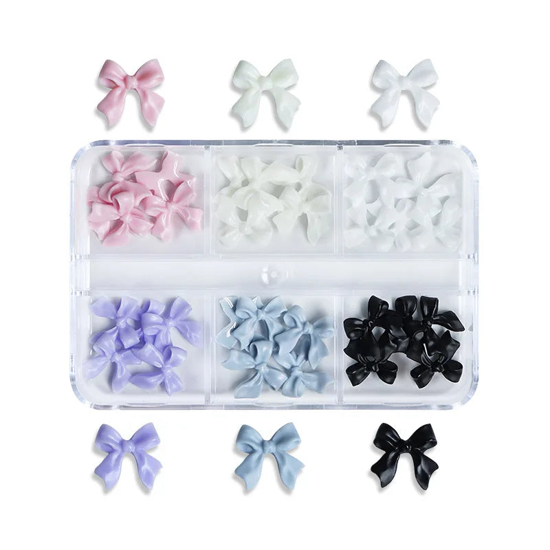 30pcs Kawaii Mini Bow Nail Art Decorations Matte Butterfly Charm DIY Resin Accessories