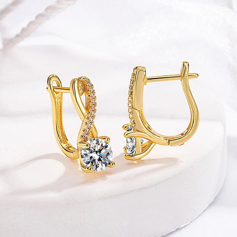 Fashionable Moissanite Women's Earrings High-End Jewelry Gift