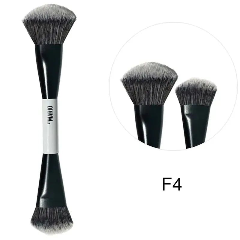 Multicolor Foundation and Makeup Brush Set with Soft Fiber Hair for Face and Eye Makeup