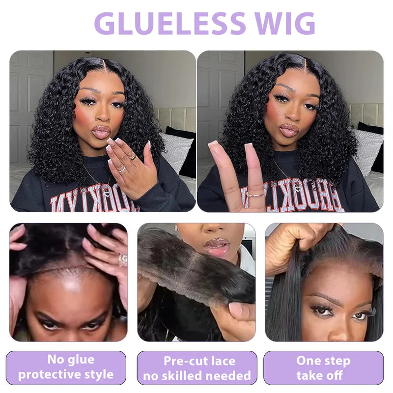 Human Hair Short Bob Wigs with 13x4, 13x6, 5x5 Lace & Deep Wave Options