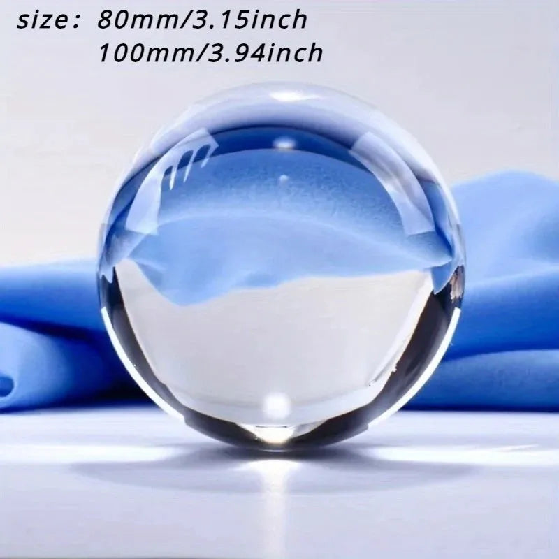 100mm Clear Glass Crystal Ball Photography Prop Feng Shui Home Decor Sphere