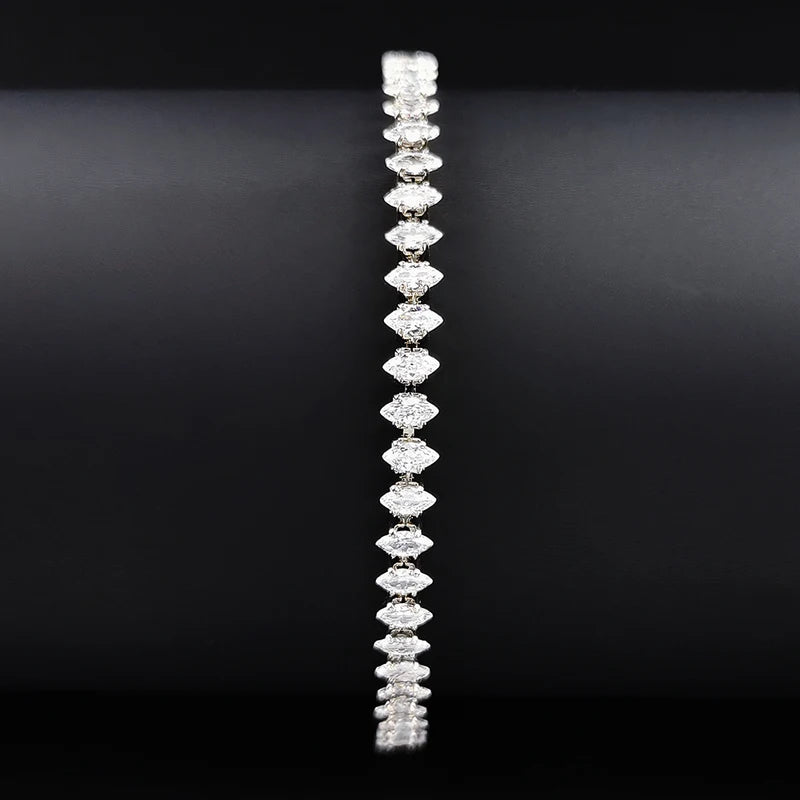 Luxury Silver Color Marquise Oval Square Cut Tennis Bracelet for Women