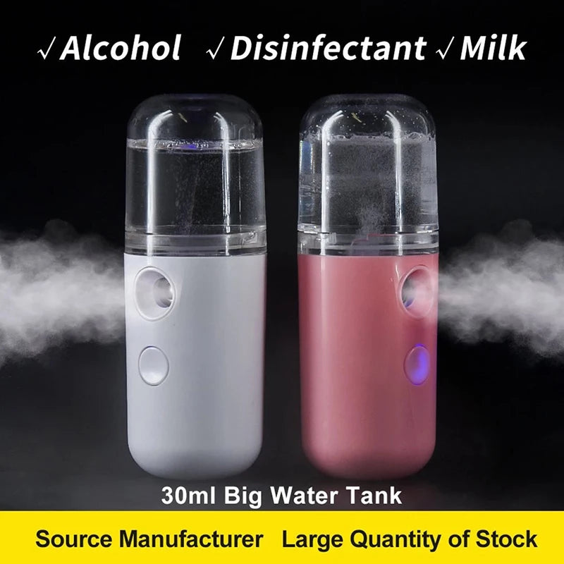 Portable USB Facial Mist Sprayer 30ml Nano Skin Care Humidifier