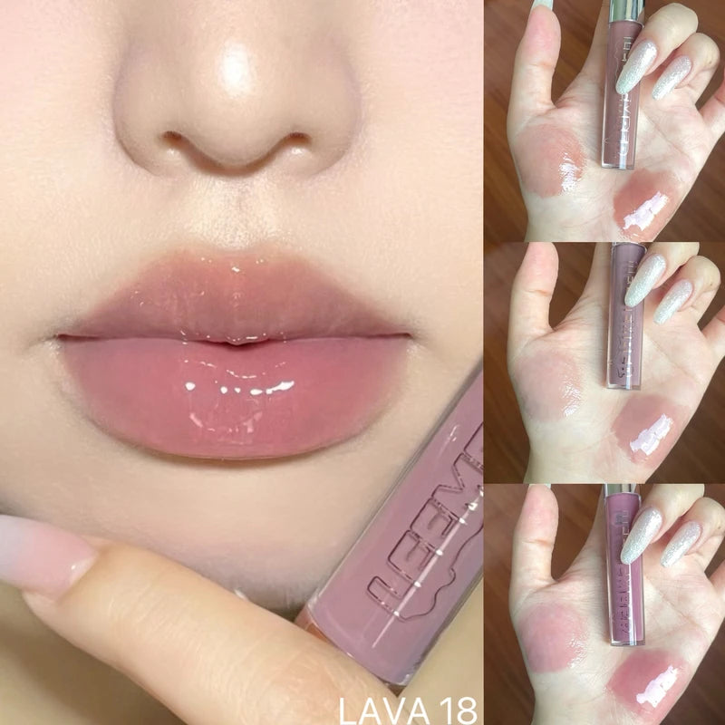 Hydrating Lip Gloss with Water Essence - Long Lasting Moisturizing & Shine