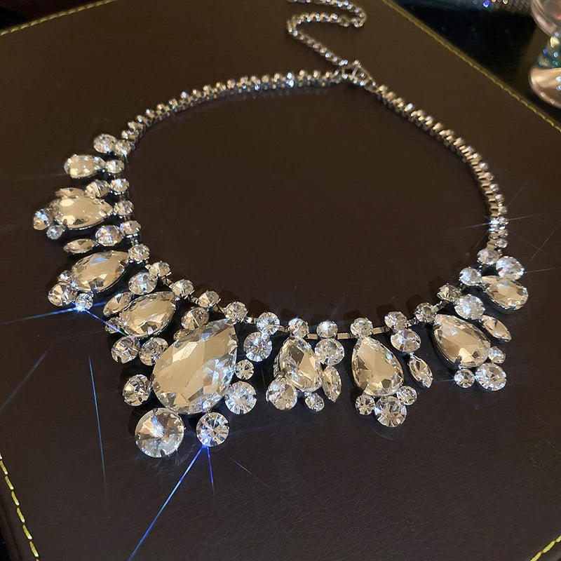 Elegant Rhinestone Crystal Necklace for Women - Party Wedding Jewelry