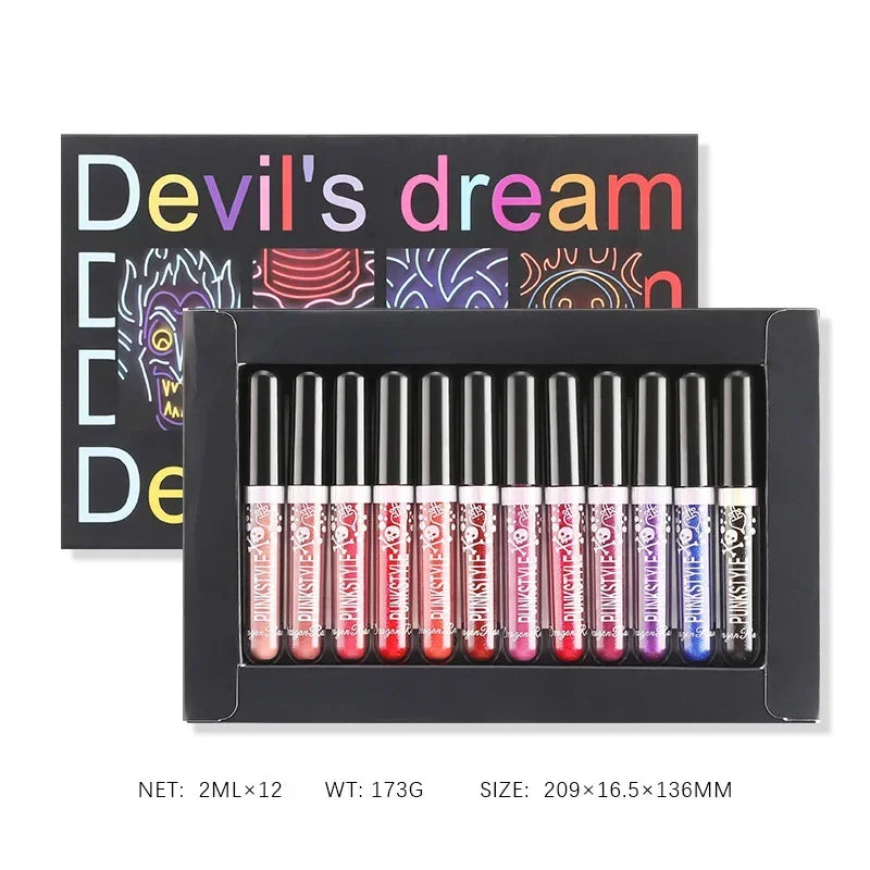 Glitter Lip Gloss Set - Moisturizing, Waterproof, Long-Lasting Lipstick with Diamonds for Halloween Makeup