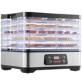 5-Tray Food Dehydrator Machine 300W Stainless Steel Digital Timer & Temperature