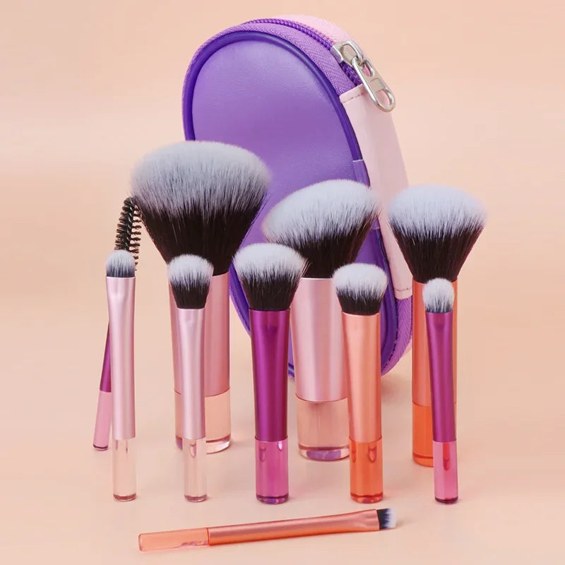 10Pcs Makeup Brush Set with Powder Eyeshadow Foundation Blush Concealer Tools